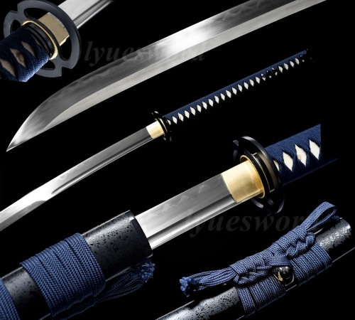 Naginata Hand Forged Japanese Samurai Sword Clay Tempered Folded Steel Full Tang Sharp Unokubi-Zukuri Blade