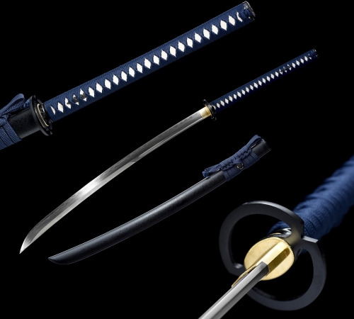 Battle Ready Katana Full Tang Damascus Folded Steel Clay Tempered Naginata Samurai Sword Real Cut Sword Real Buffalo Horn Saya