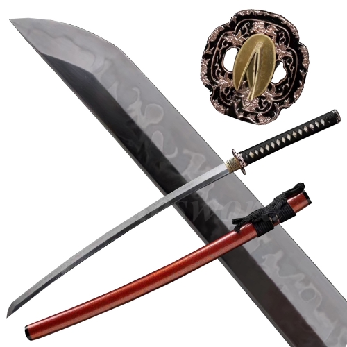 Top Quality Japanese Samurai Sword Katana T10 Clay Tempered HITATSURA "皆烧" Hamon Blade Real Cutting Edge