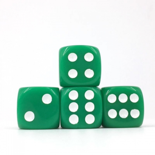 (Green Opaque) 16mm D6 Pips dice