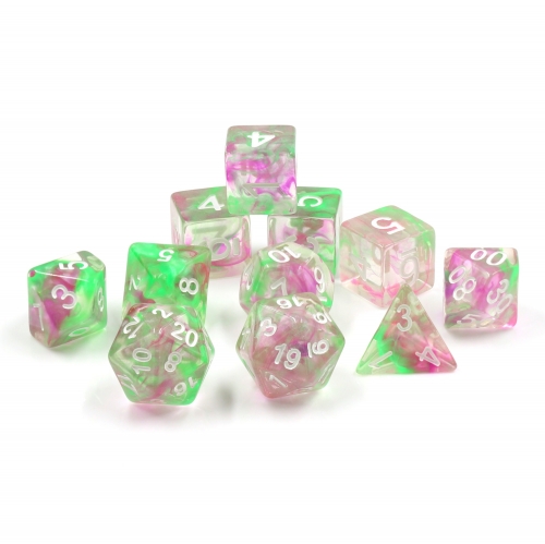 Pearl swirl dice (Green/Purple)
