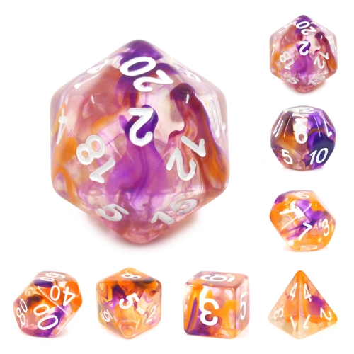 (Purple+Orange) Pearl Swirl Dice