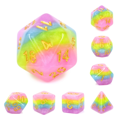 (Purple+Blue+Yellow+Pink) Layer dice set