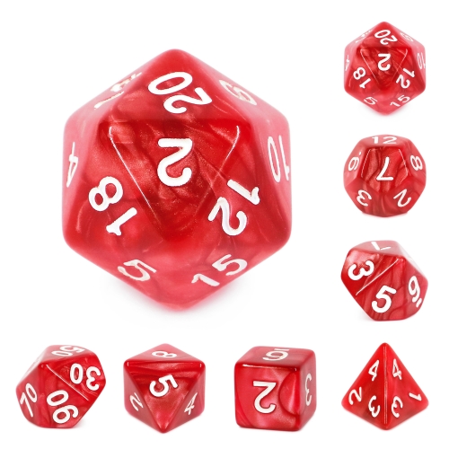 Red Pearl Dice Set