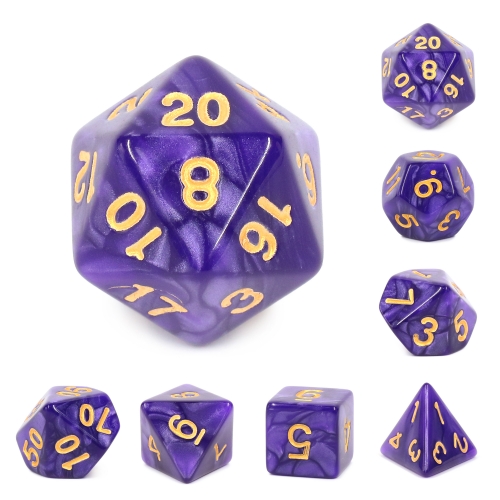 Purple Pearl Dice Set( Golden Font)