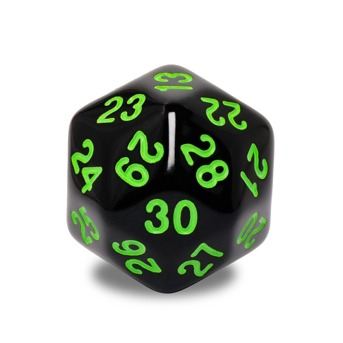 D30 Black Dice-Green ink