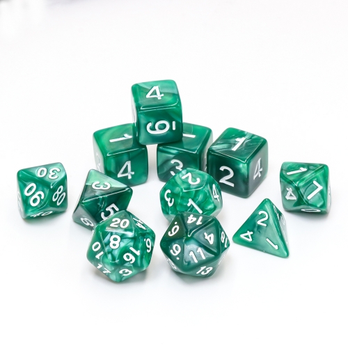 Green Pearl Dice-11 pcs set