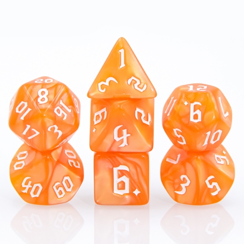 Orange Pearl Dice Set