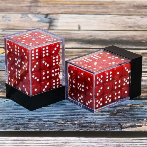 12mm D6 Opaque Red pips dice