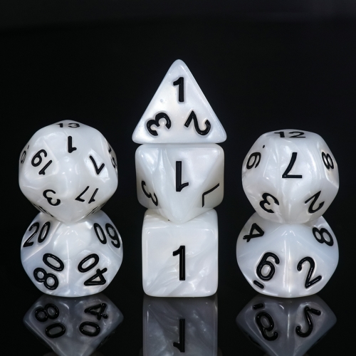 White Pearl Dice(Black font)