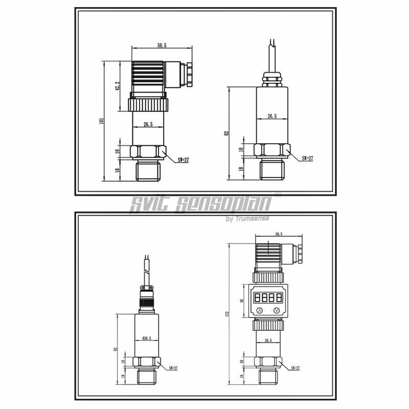 Genuine Trumsense STT-15 Pressure Transmitter 0 to 25 Kpa 24V DC Power 4 to 20mA Output 0.5% F.S Accuracy Pressure Transducer for Universal Usage