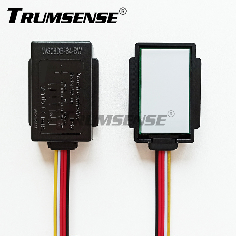 Trumsense WS08DB 10mm Super Thin Design LED Mirror Touch Sensor Switch Single Key Touch Switch for Washroom Bathroom LED Mirror