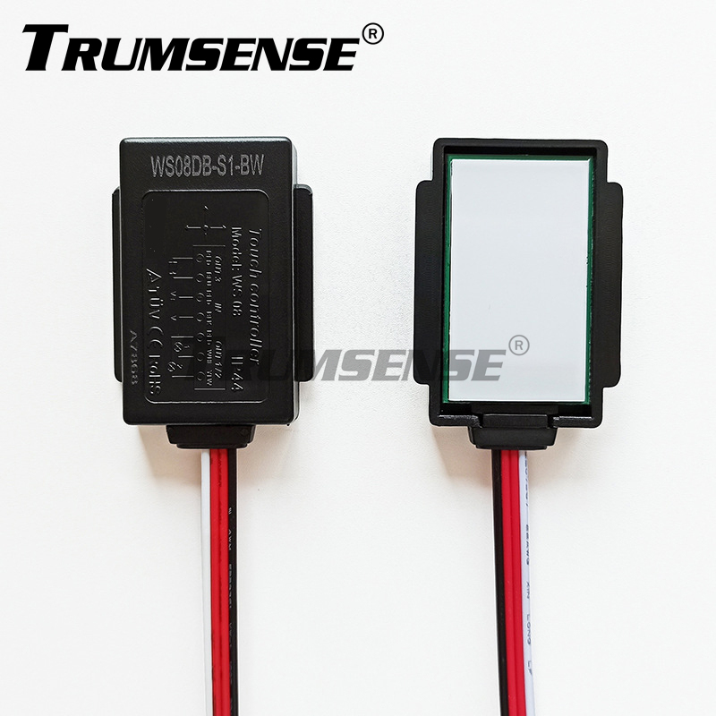 Trumsense WS08DB 10mm Super Thin Design LED Mirror Touch Sensor Switch Single Key Touch Switch for Washroom Bathroom LED Mirror