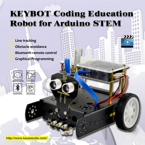 Keyestudio KEYBOT Programmable Education Robot Car Kit + User Manual For Arduino  Graphical Programming