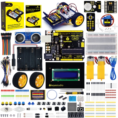 Keyestudio Ultimate Starter Kit /Robot Car Kit For Little Inventor (Zero-based Learning Arduino  Robot)