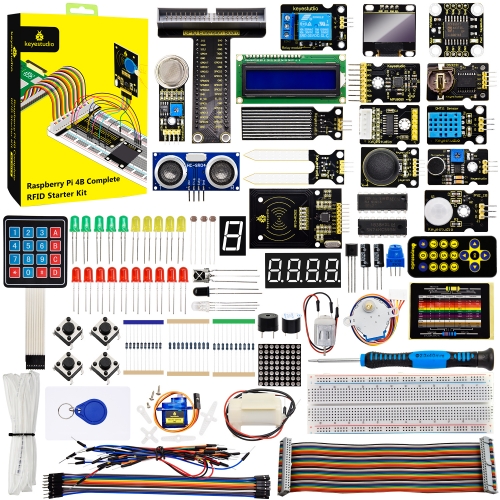 keyestudio Raspberry Pi Complete RFID Starter Kit-Python (NO RPI 4B Board)