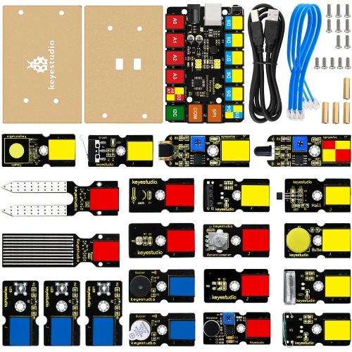 Keyestudio EASY-Plug Starter Learning Kit for Arduino STEAM (21pcs Modules)