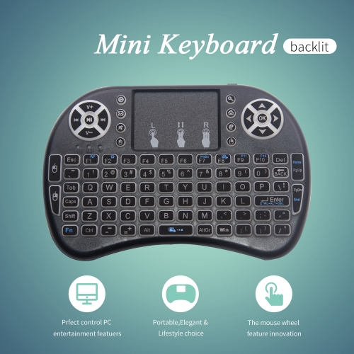 Wireless mini keyboard mouse  + touchpad 2.4G free drive with backlight for Raspberry Pi 4B / 3B