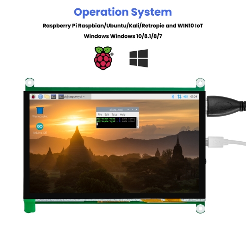 Raspberry Pi LCD Capacitive Touch Screen 7 inch 1024*600 HDMI Display Touch Screen