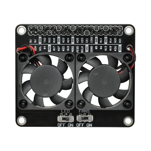 Raspberry Pi Dual-fan Cooling Expansion Board With LED Compatible With All Types Of Raspberry Pi Pins