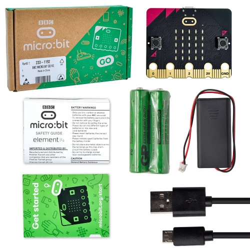 Original Microbit Go Kit Main Board+USB Cable+Battery Holder With Batteries Learning Diy Electronic Kit