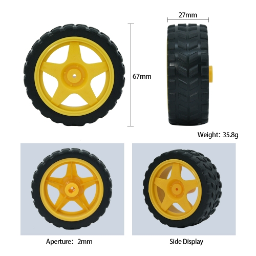 (2 pieces)Rubber Wheel For Smart Mecanum Robot Car Wheel Accessories