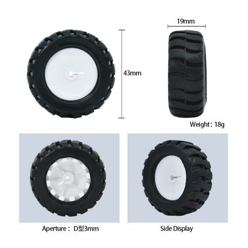 Rubber Wheels/Robot Accessories Suitable For Off-Road Smart Cars/Robot Car