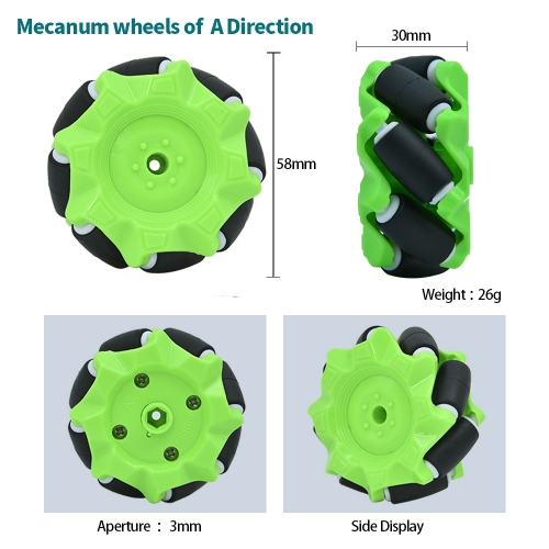 (2 pieces) Mecanum wheels of B Direction For Smart Car Robot Rubber Wheel Accessories