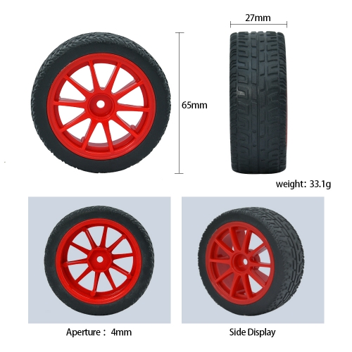 (2 pieces) Rubber wheel /smart car /car wheel for robot car for arduino car