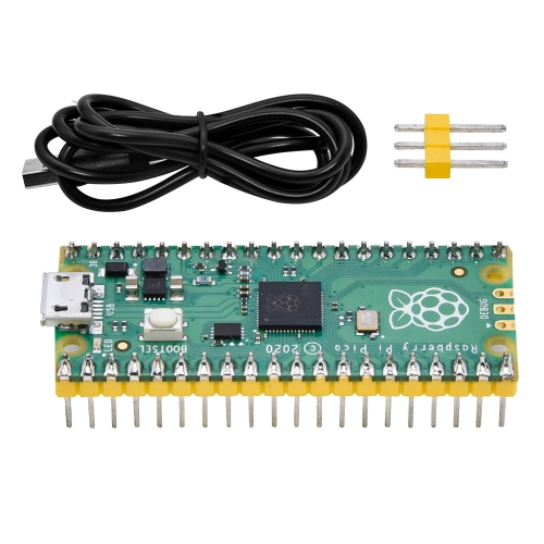 Raspberry Pi Pico Development Board Microcontroller Board  RP2040 Cortex-M0+ Dual-Core ARM Processor With Downward Soldered Pin Header + USB Cable