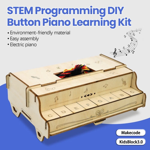 Keyestudio STEM Programming DIY Button Piano Learning Kit For Microbit Starter Kit Support Makcode/KidsBlock With  ESP-32 Easy Coding Board