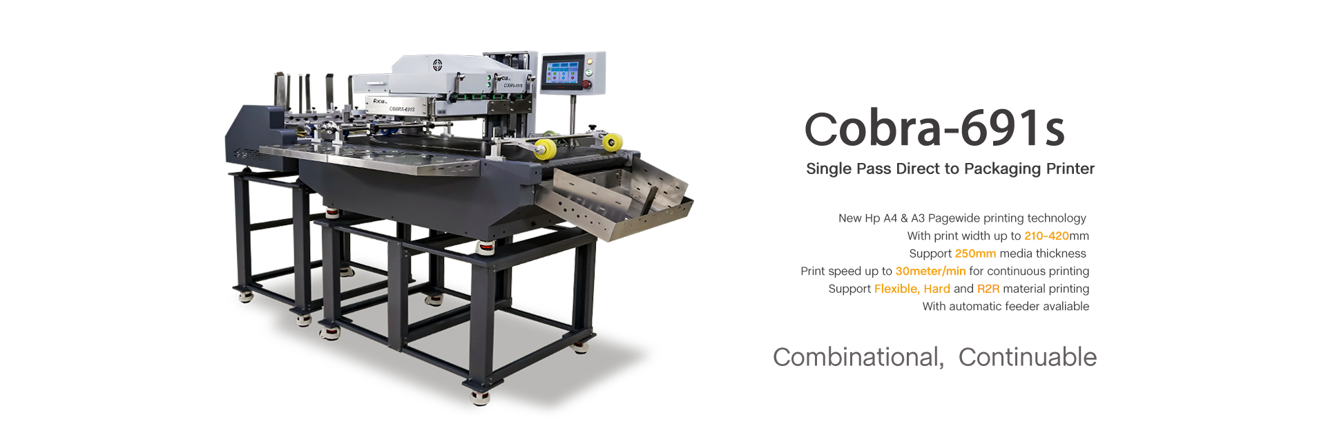 Focus Cobra-691s Single pass direct to packaging printer