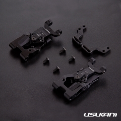 Usukani/AL Rear Arm Set For YD-2/0-4 Adjustable Toe in /0-5 Adjustable Length/2pcs - 3.0mm(Black)