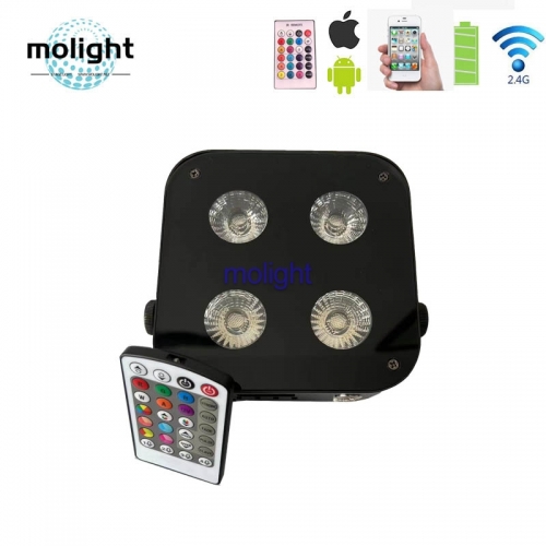 Mini Uplights 4X12W Spotlight 4 LED Battery Hex Up-lights with Wireless DMX&IR Remote