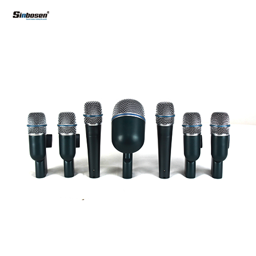 Kit de microfone dinâmico para bateria com fio para instrumento cardióide profissional Sinbosen BETADMK7