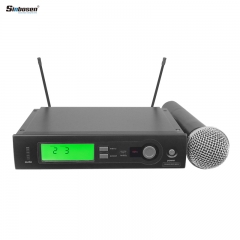 Microfone de mão profissional sem fio Sinbosen UHF SLX4 / SM-58