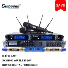 Hot Sale Group Skm9000 Wireless Microphone H-1700 Digital Amplifier Dbx260 Audio Processor for Equipment System