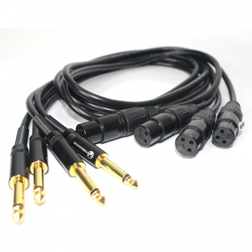 Sistema de sonido de audio de 6,35 mm Cable de micrófono XLR hembra de bajo ruido