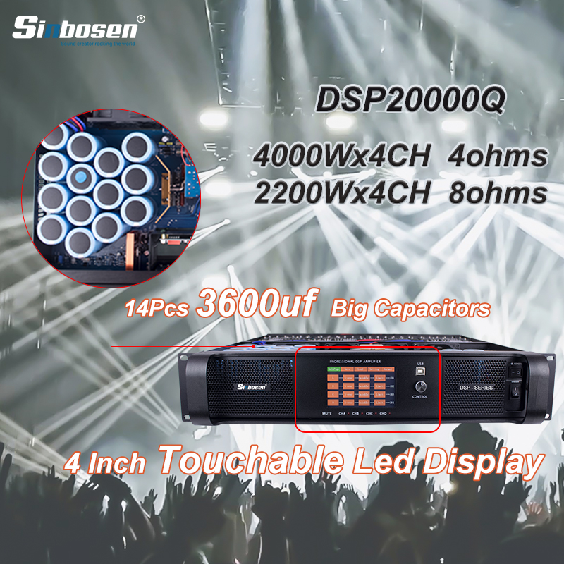 ¿Cuál es el efecto de usar el amplificador DSP de alta potencia 4650W DSP22000Q?