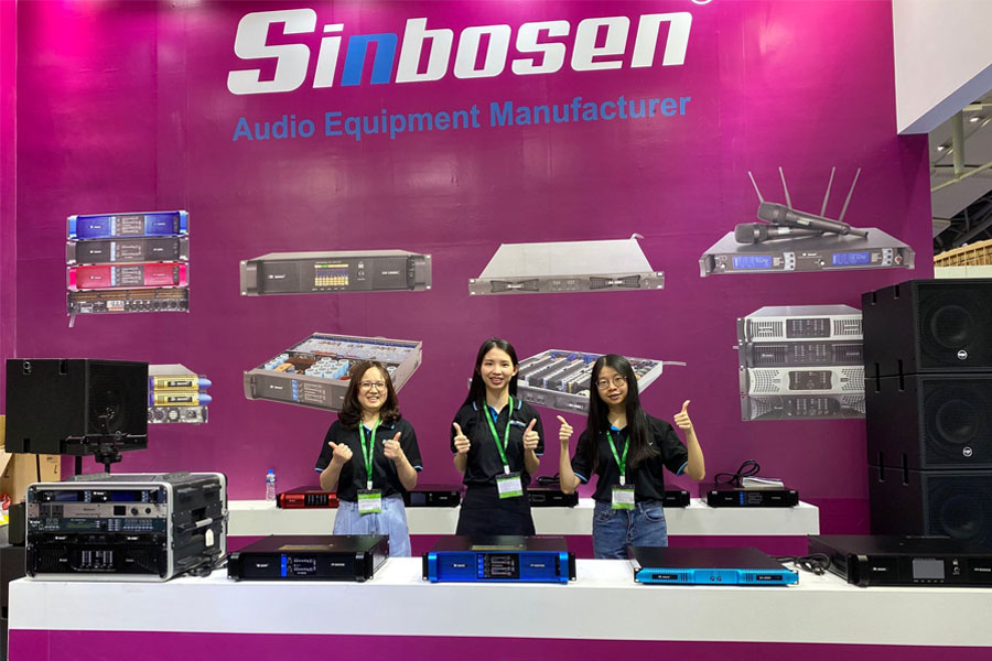 Fabricante Sinbosen Audio na 2020 Guangzhou Prolight + Sound Exhibition.