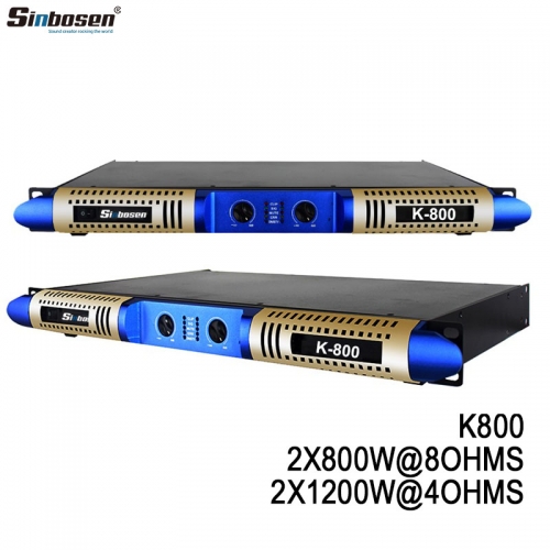 Amplificador de potência digital profissional Sinbosen K-800 1U classe D 2 canais