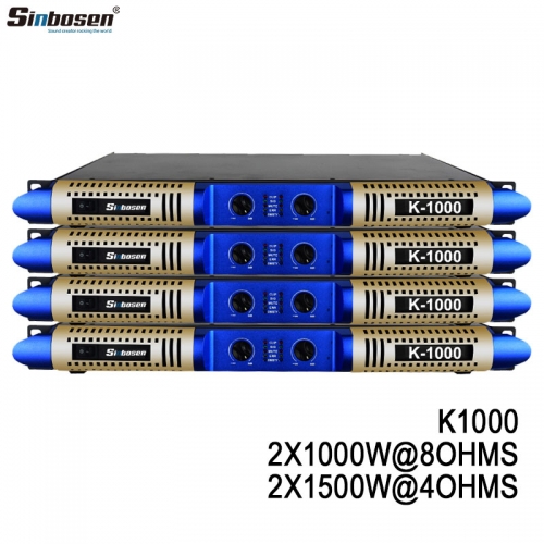 Amplificador de potência profissional Sinbosen K-1000 2 canais 1U Classe D