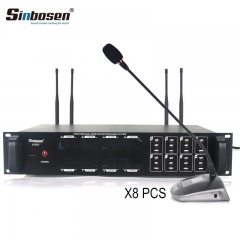 Sinbosen UHF-Funkkonferenzmikrofon S-800 1 für 8 professionelle Desktop-Handheld-Schwanenhalsmikrofone