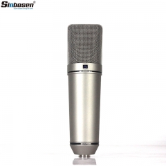 Microfone Sinbosen Microfone condensador omnidirecional cardióide de 8 em forma de U87 para transmissão ao vivo em estúdio