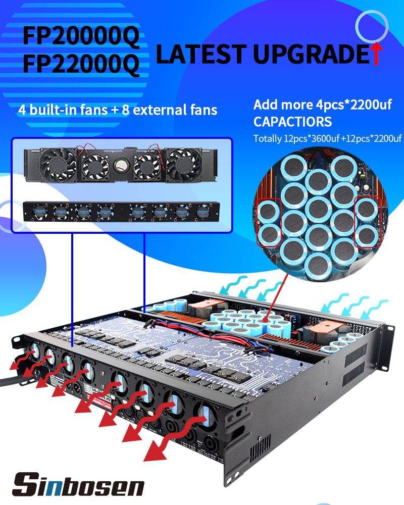 Qual é a diferença entre o amplificador de potência FP22000Q e o amplificador de potência FP30000Q
