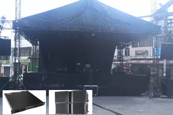 KA210 Line array Speaker + D4-3000 digital amplifier for the outdoor event!