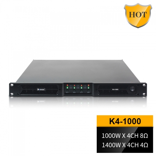 Sinbosen K4-1000 4 canales 1000 vatios 1U Amplificador de potencia digital Clase D Amp