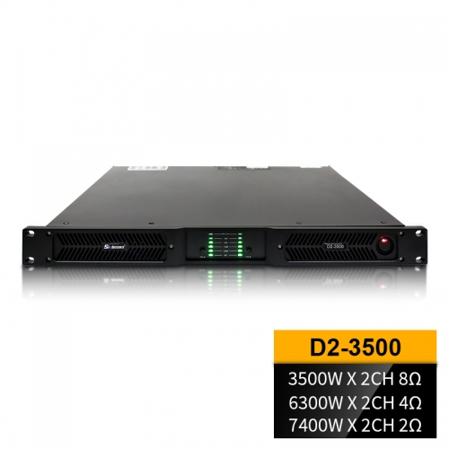 D2-3500 2 ohmios 7400W Estéreo Digital 1u Amplificador de potencia