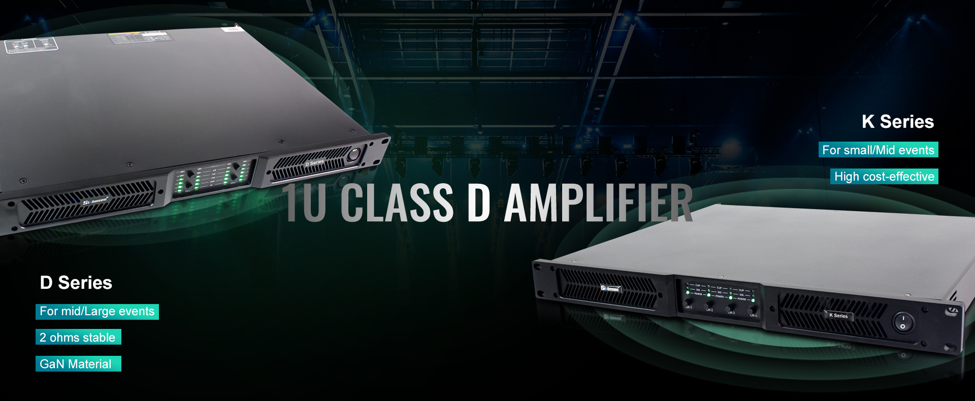 Sinbosen portátil digital classe d 1u amplificador de potência de palco profissional