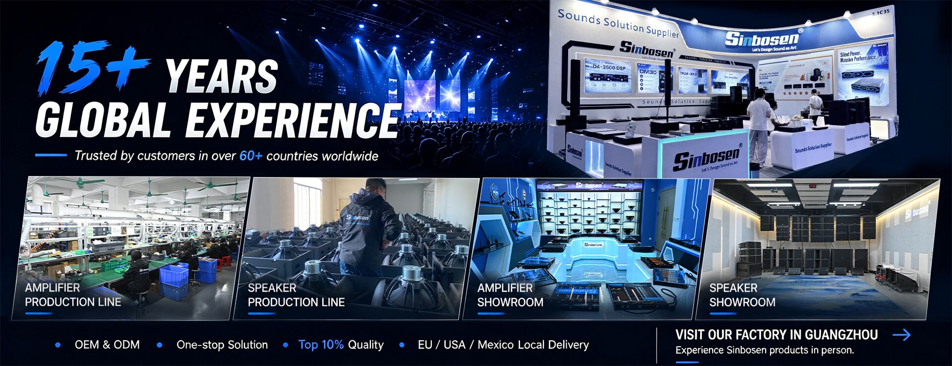 Sinbosen audio one stop solution professional line array power amplifier audio system manufacturer